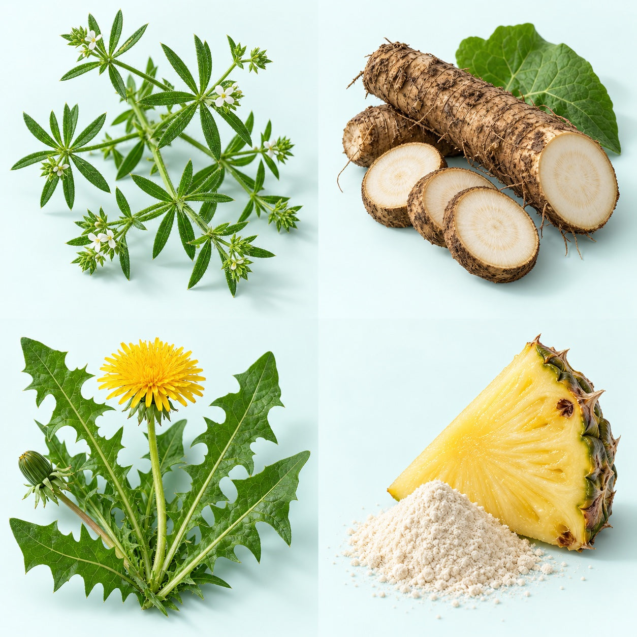 Botanical ingredients and pineapple