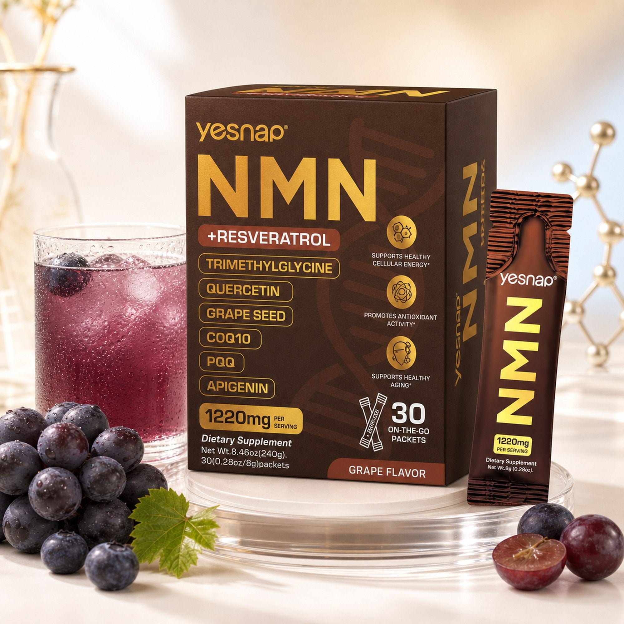 NMN Daily box and single-serve packet