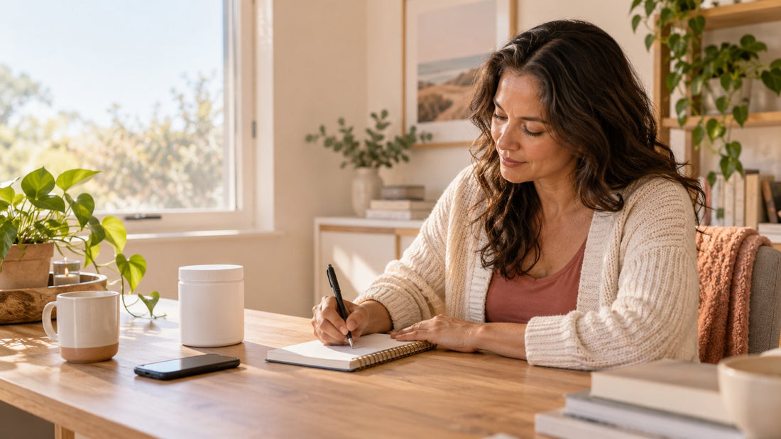 Woman preparing questions about creatine and creatinine before a blood test