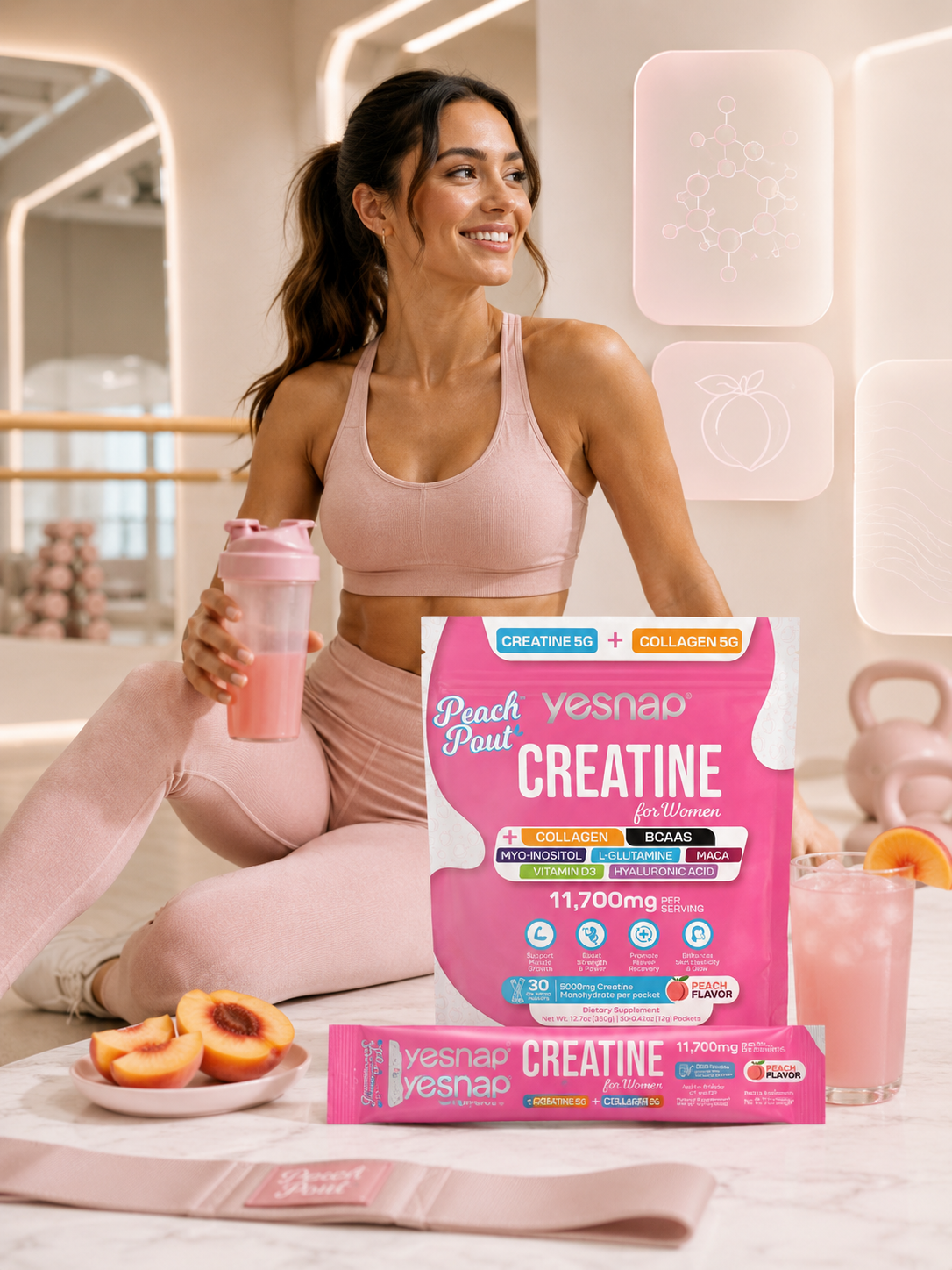 Peach Pout Creatine for glute day training
